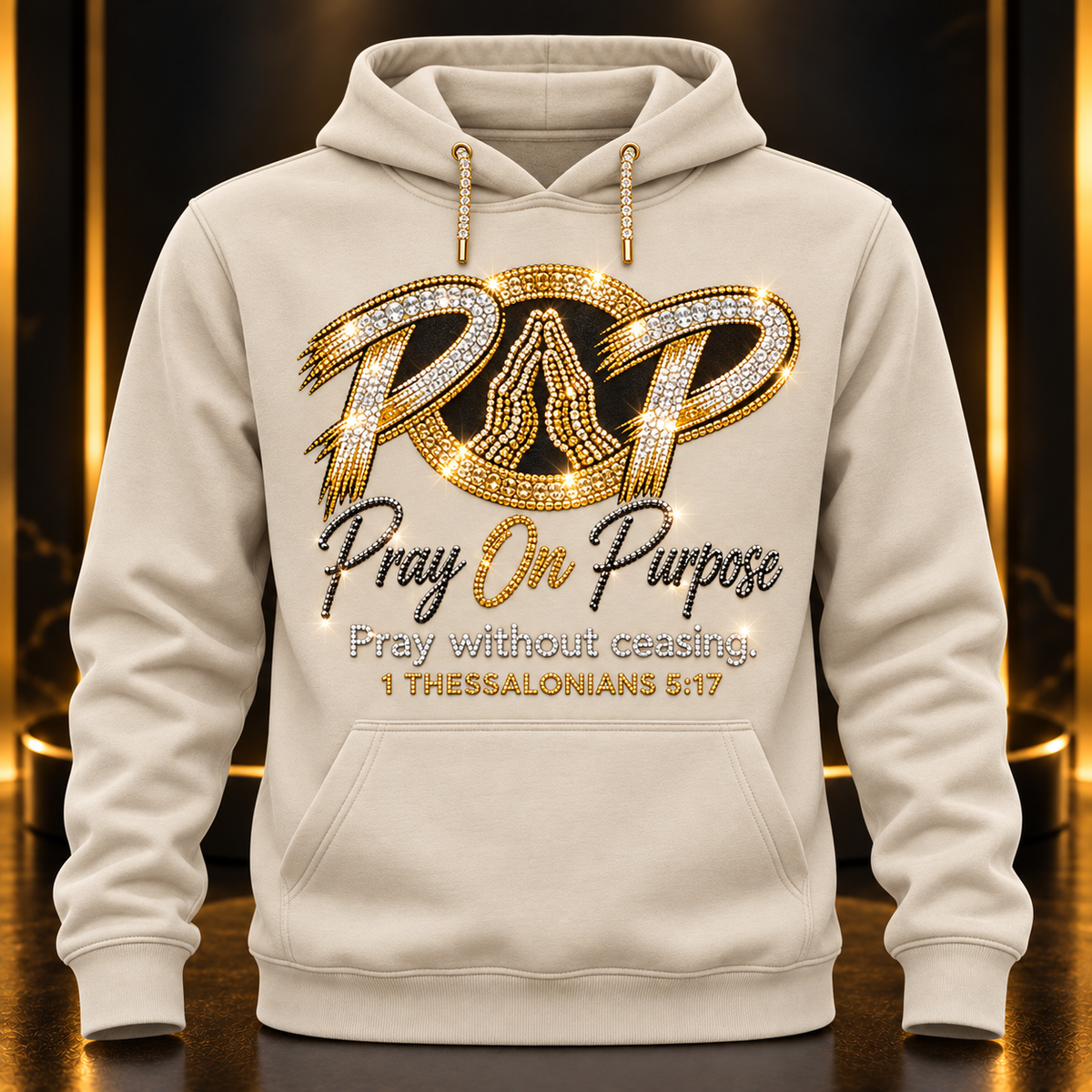 Pray On Purpose bling sand hoodie