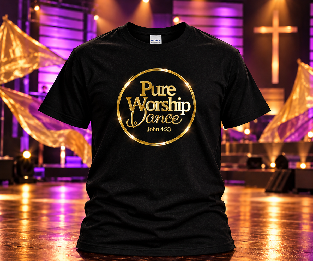 Pure Worship Dance – Metallic T-Shirt (Front Only)
