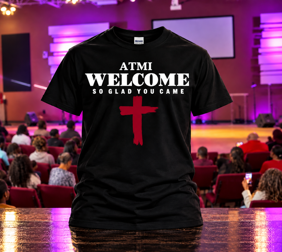 ATMI Welcome usher shirt black