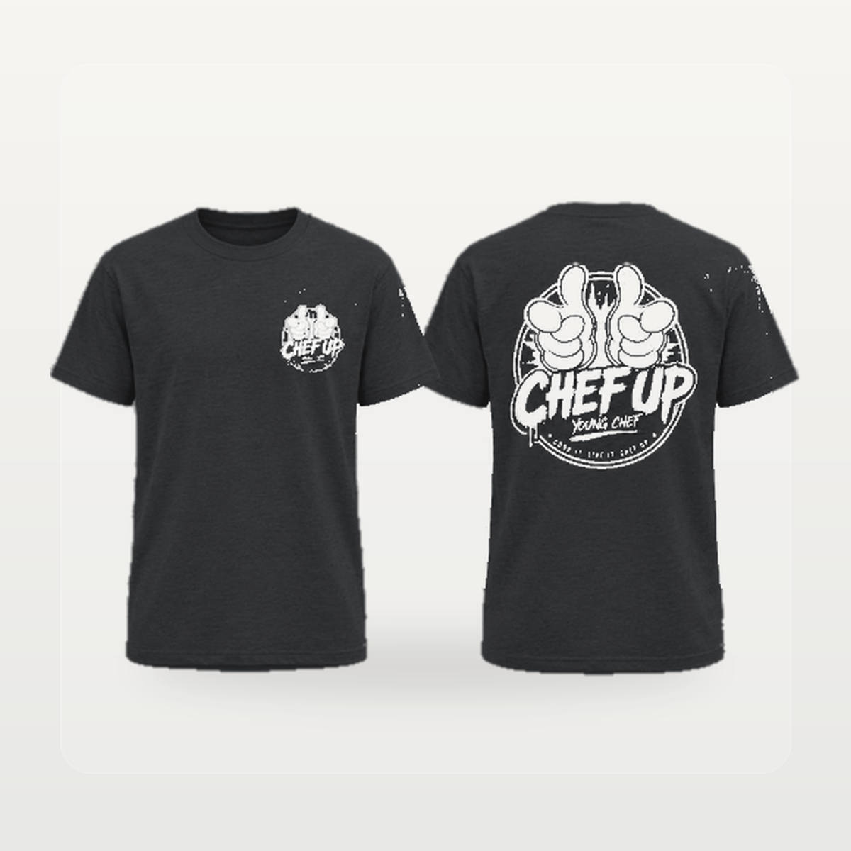 Chef Up short sleeve black front and back