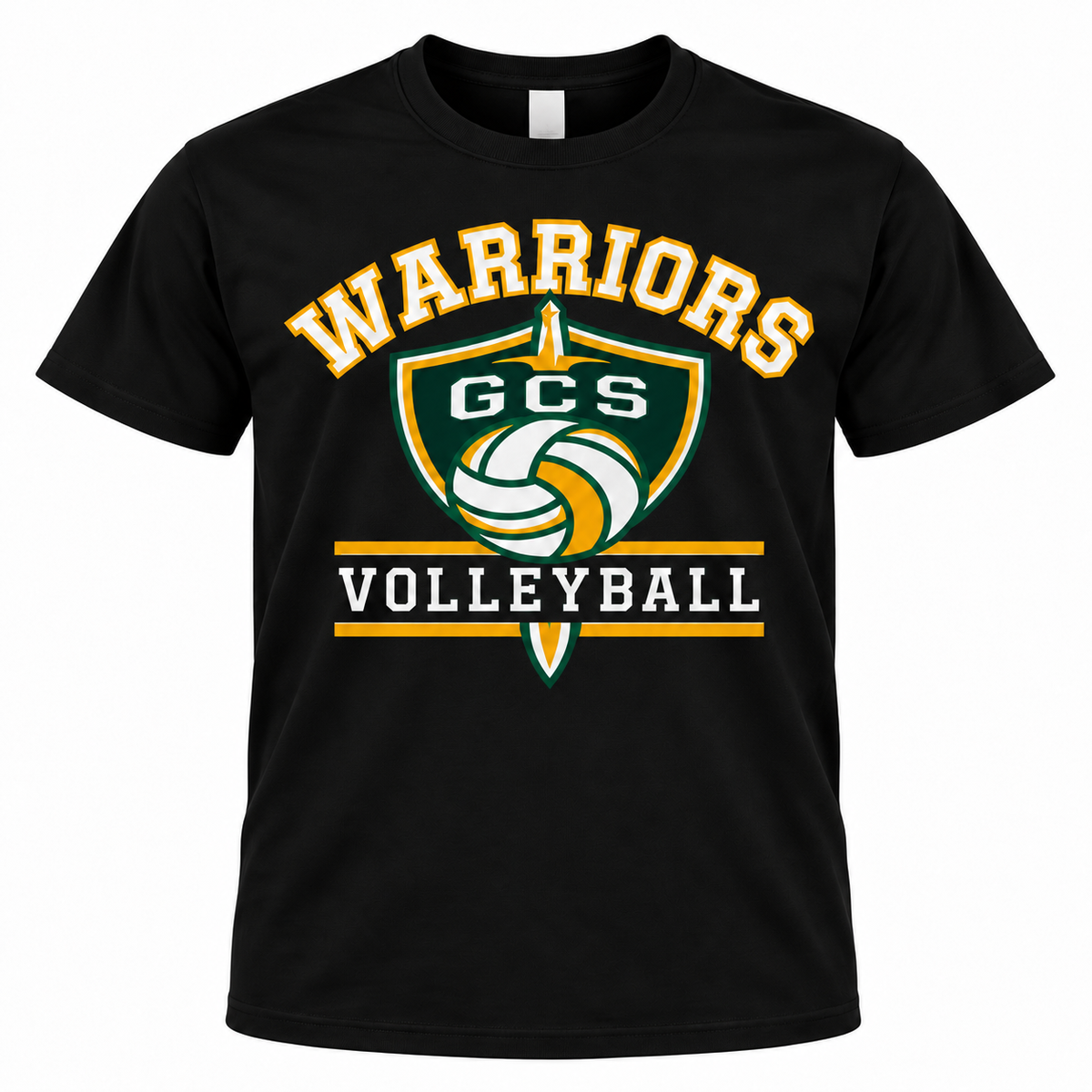 Black GCS Warriors Volleyball vinyl short sleeve