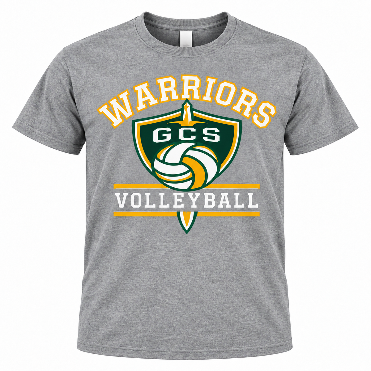 Heather grey GCS Warriors Volleyball vinyl short sleeve