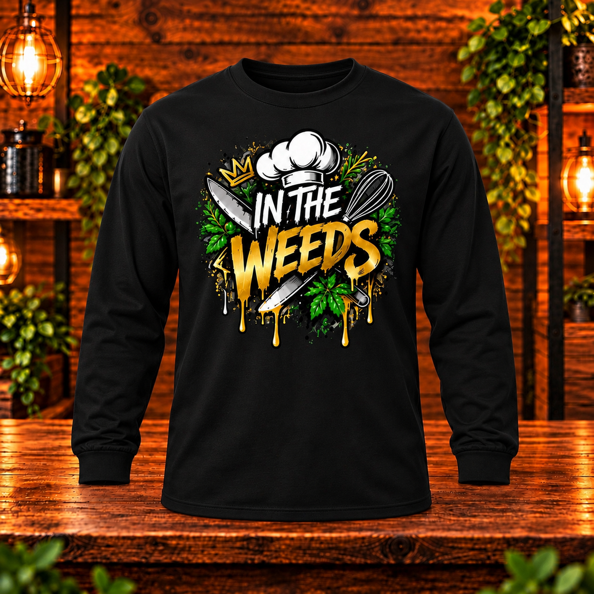 In the Weeds long sleeve black front only