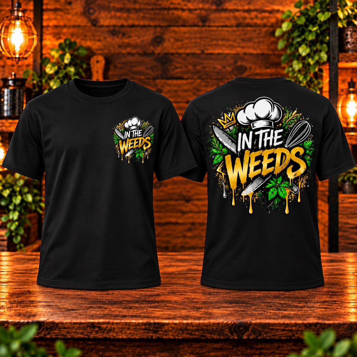 In the Weeds short sleeve black front and back