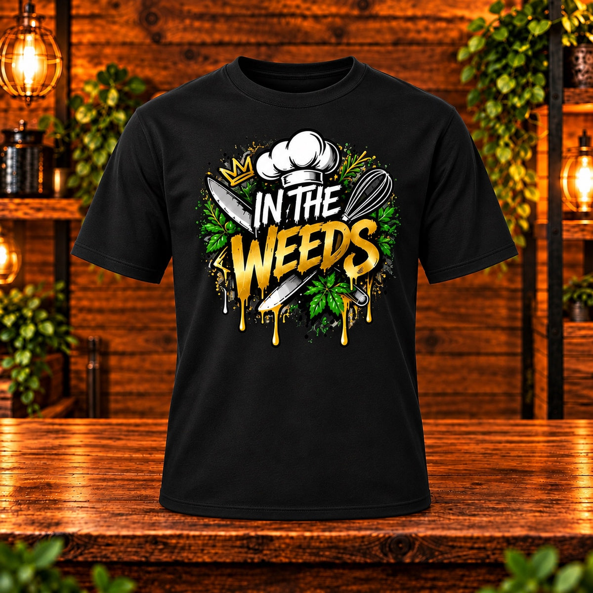 In the Weeds short sleeve black front only