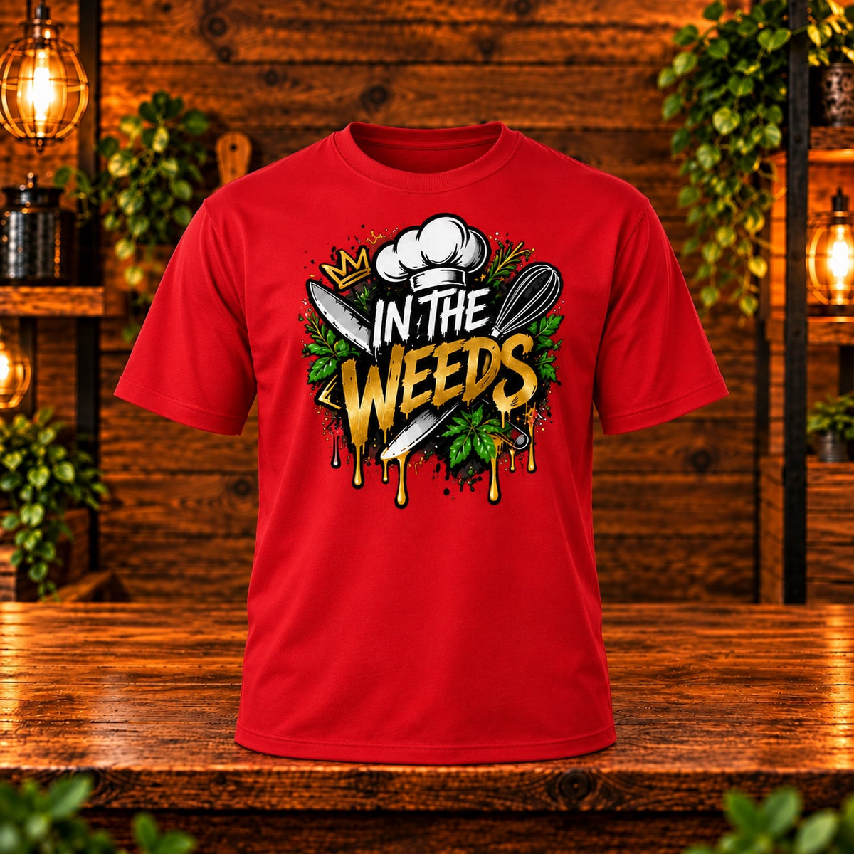 In the Weeds short sleeve red front only