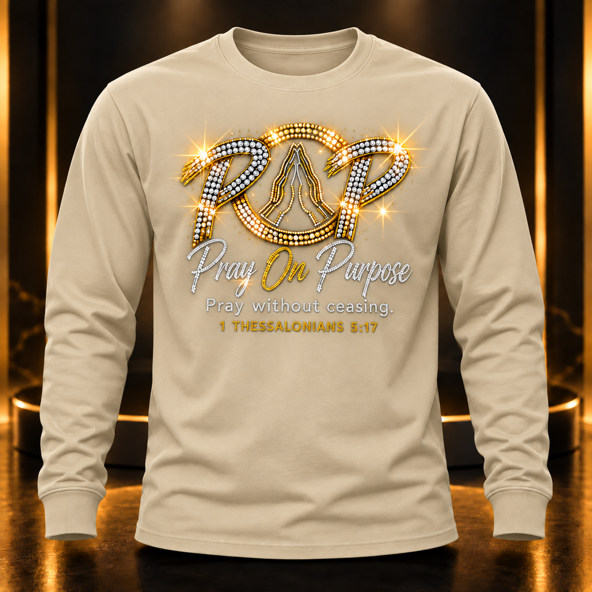 Pray On Purpose bling sand long sleeve shirt