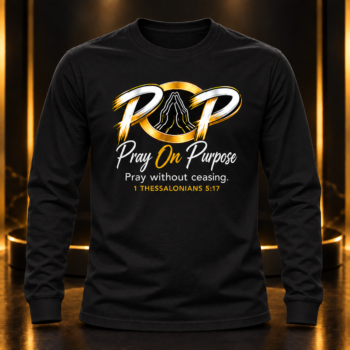 Pray On Purpose vinyl black long sleeve shirt