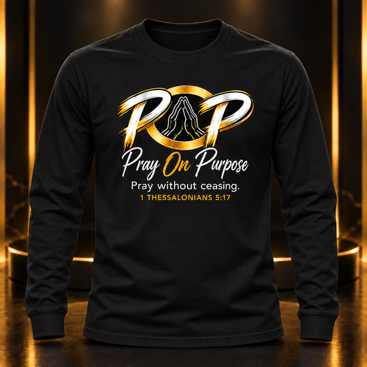 Pray On Purpose vinyl black long sleeve shirt