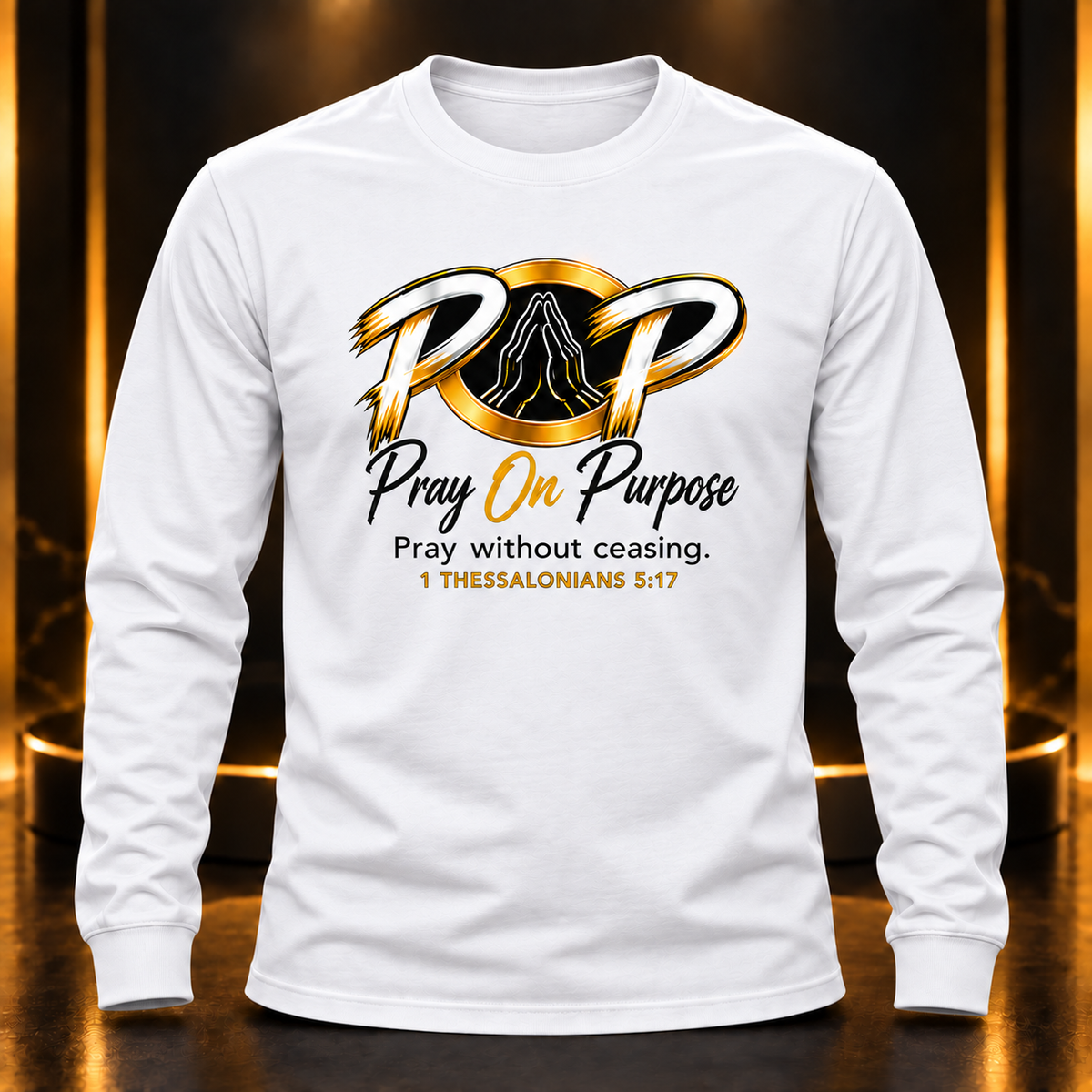 Pray On Purpose vinyl white long sleeve shirt