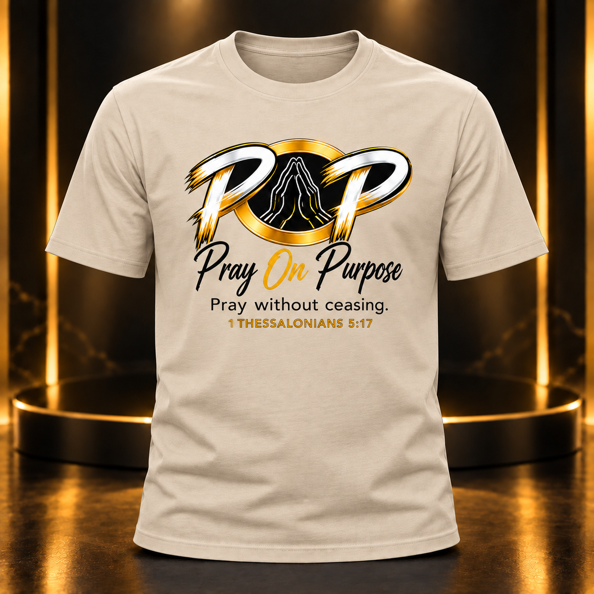Pray On Purpose vinyl sand t-shirt