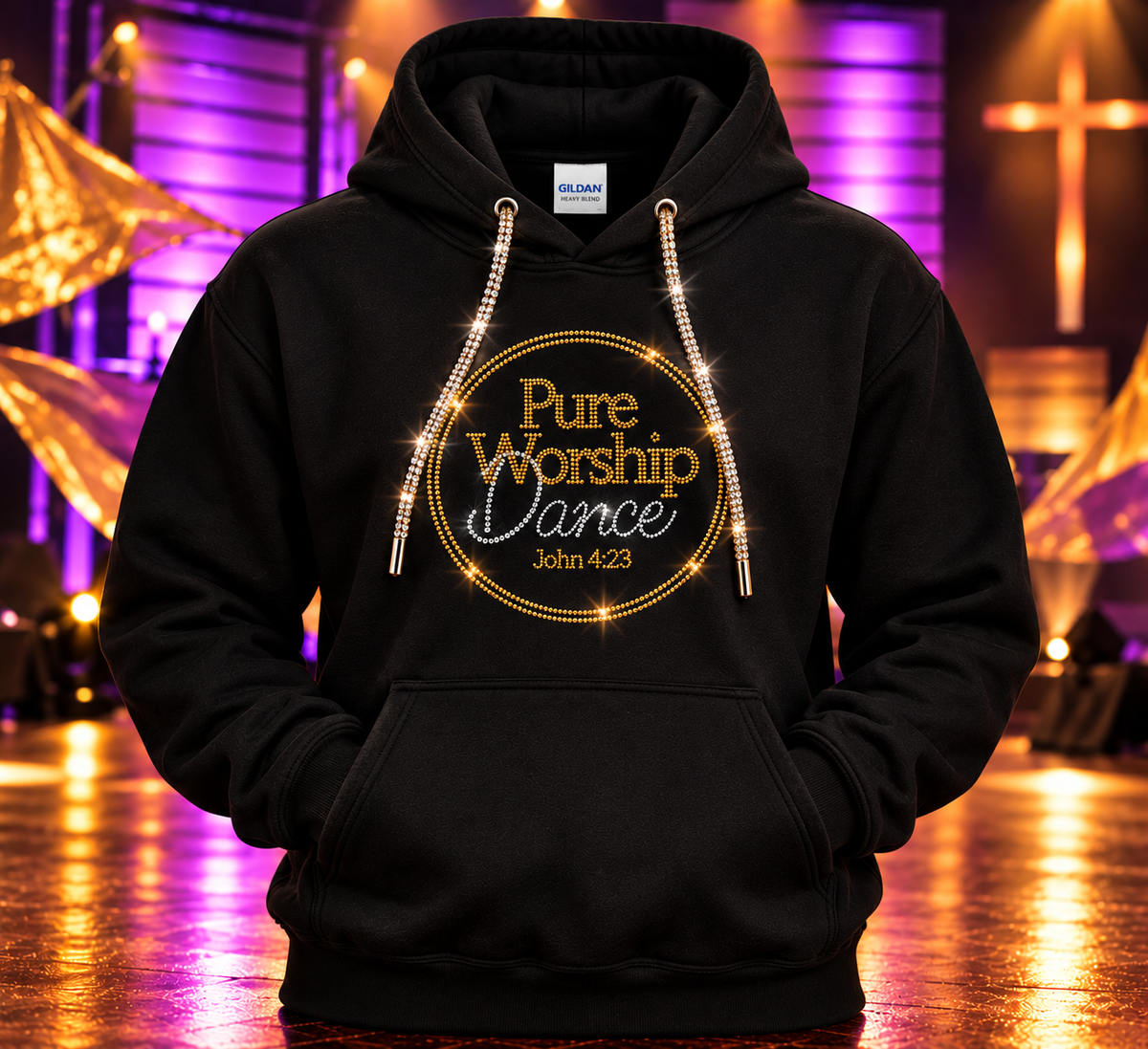 Pure Worship Dance – Bling Hoodie with Crystal Strings