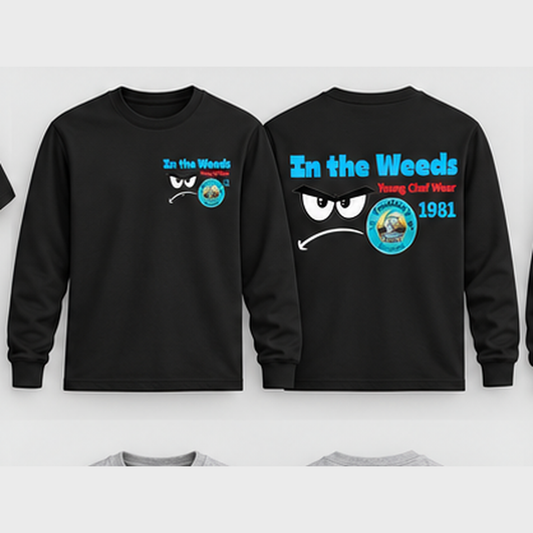 In the Weeds long sleeve black front and back