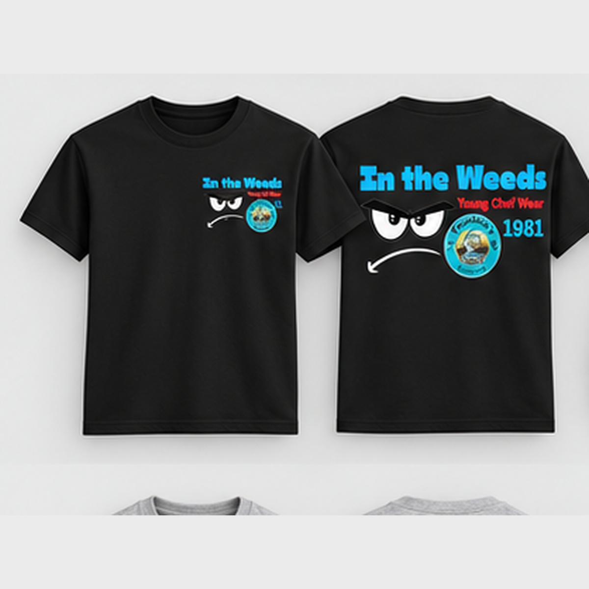 In the Weeds short sleeve black front and back