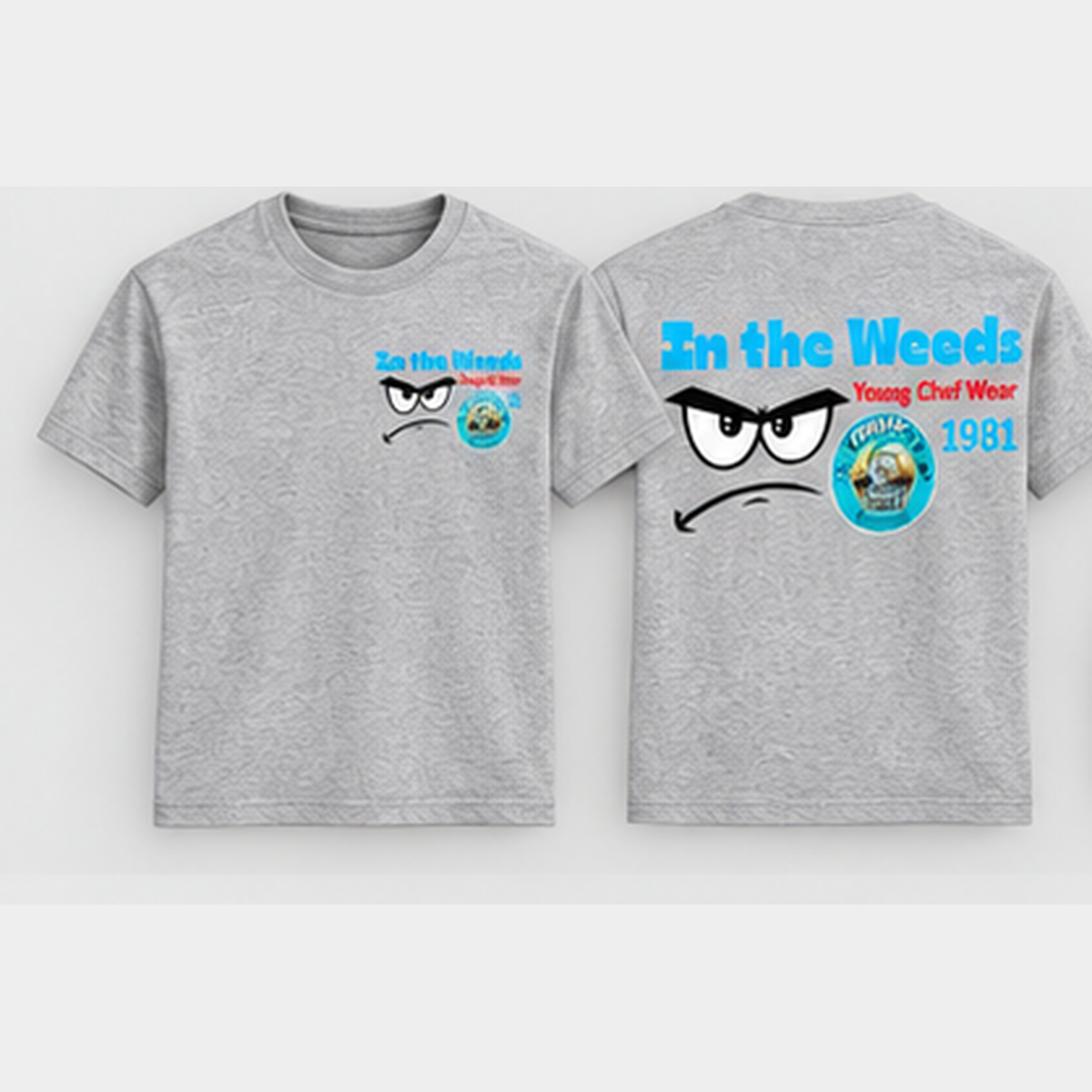 In the Weeds short sleeve heather grey front and back