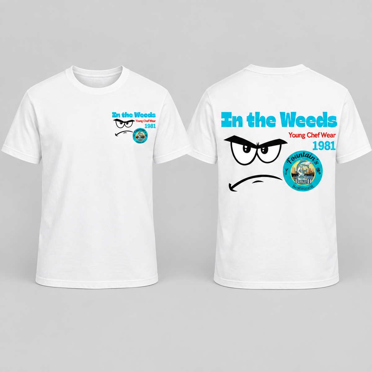 In the Weeds short sleeve white front and back
